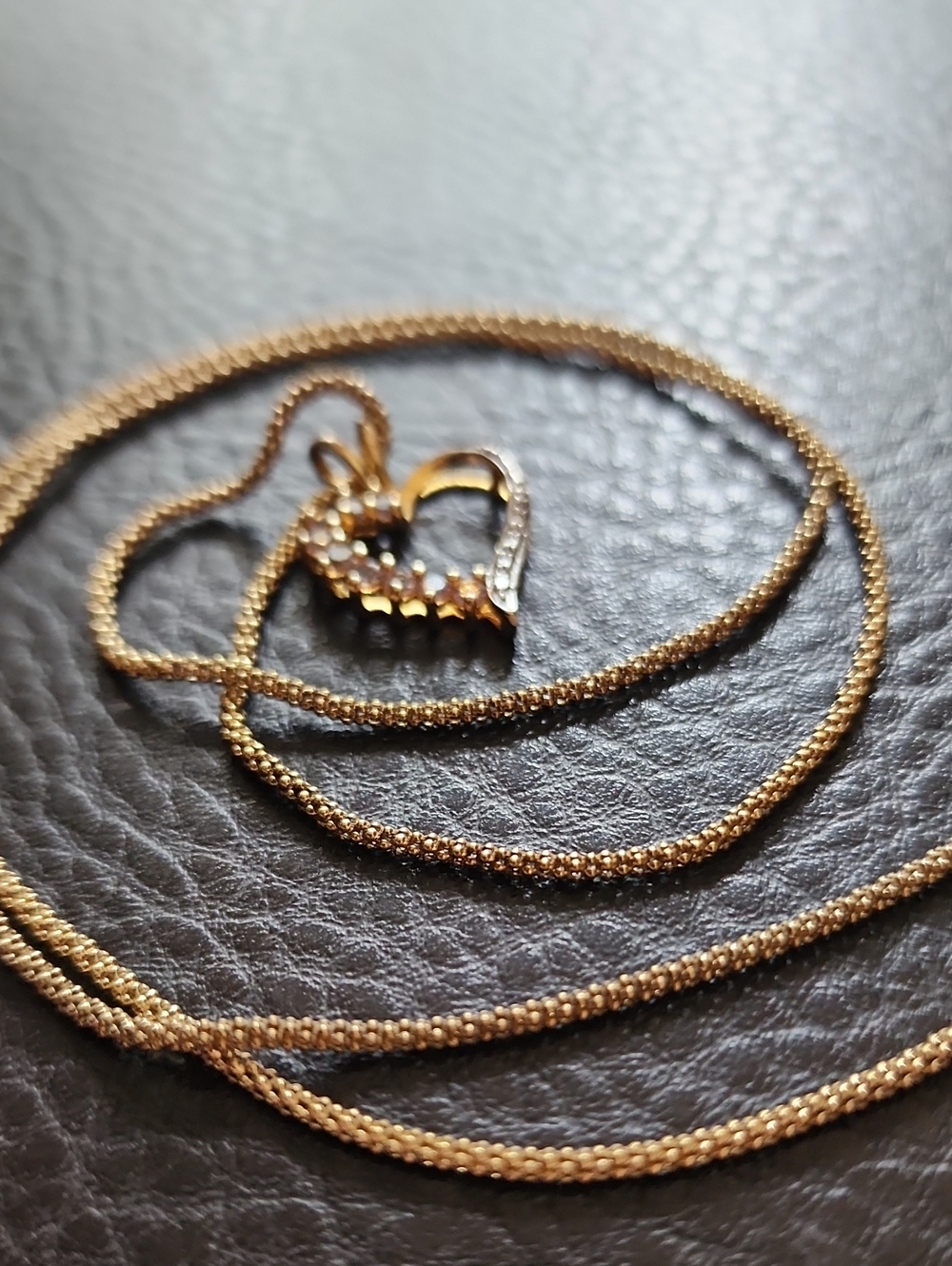 VTG Gold Over Sterling Danecraft Heart Pendant Necklace